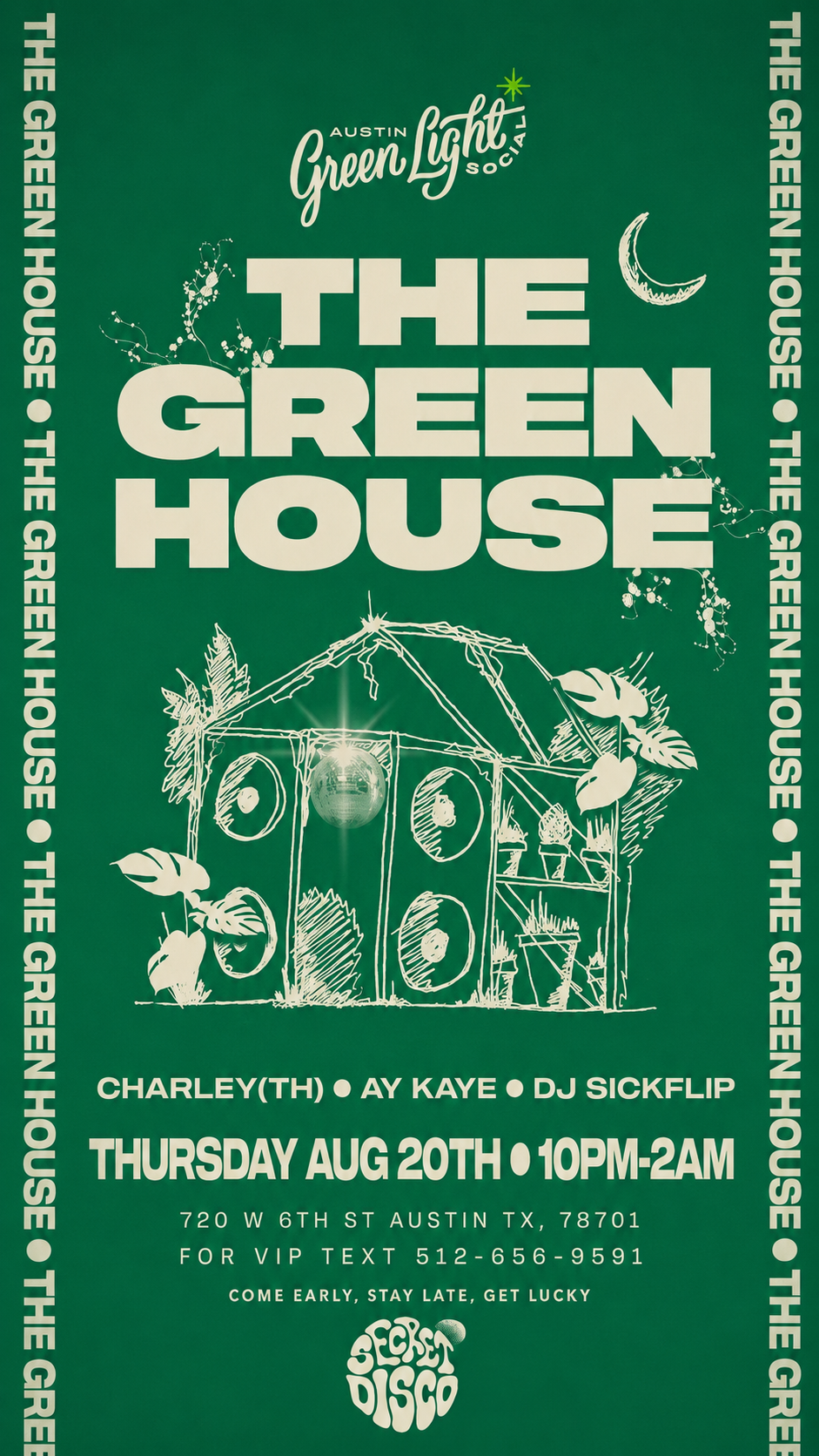 Upcoming show flyer for Austin, TX on 08.20